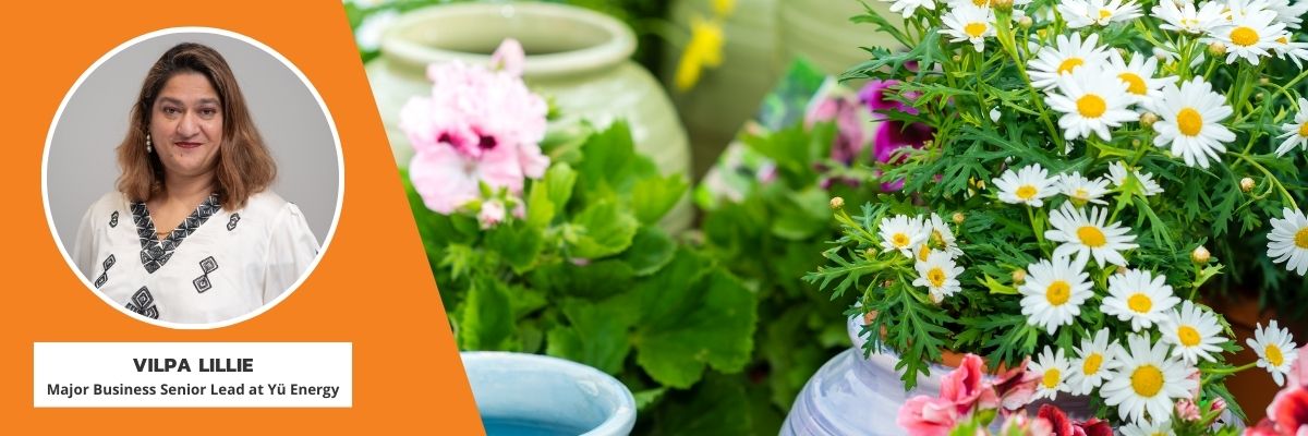 Case study: Dobbies Garden Centres and Yu ENergy. An image of Vilpa Lillie, Major Business Senior Lead at Yu Energy. 
